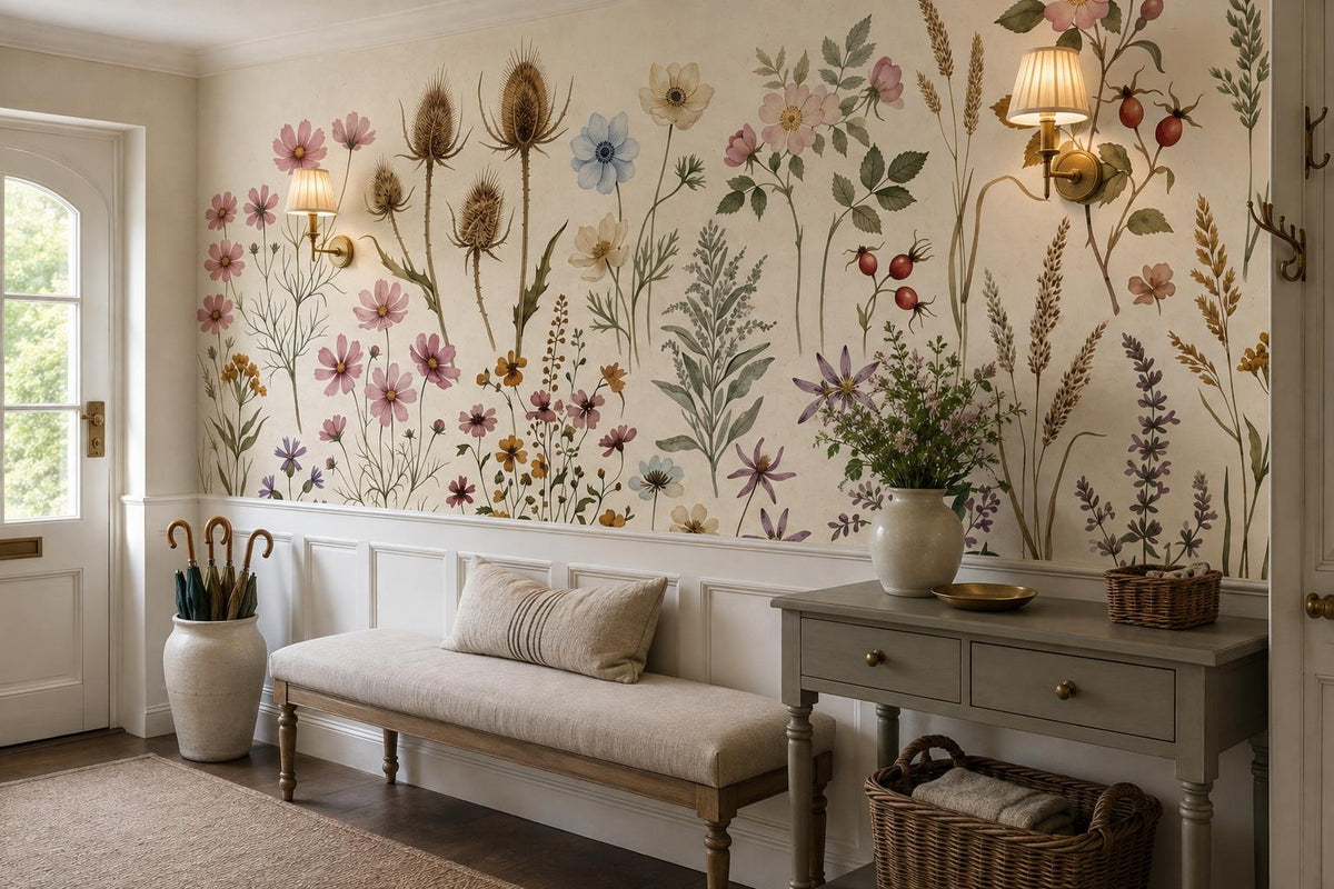 Natural Antique Wildflower Specimens Wallpaper Mural - image 3