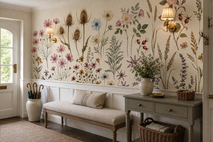 Natural Antique Wildflower Specimens Wallpaper Mural - image 3