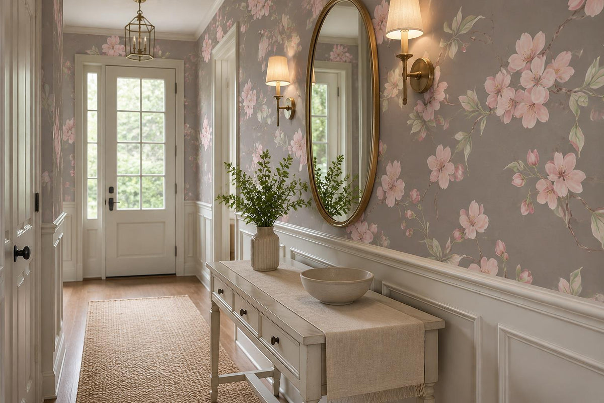 Gentle Pink Blossom Branches Wallpaper Mural - image 3