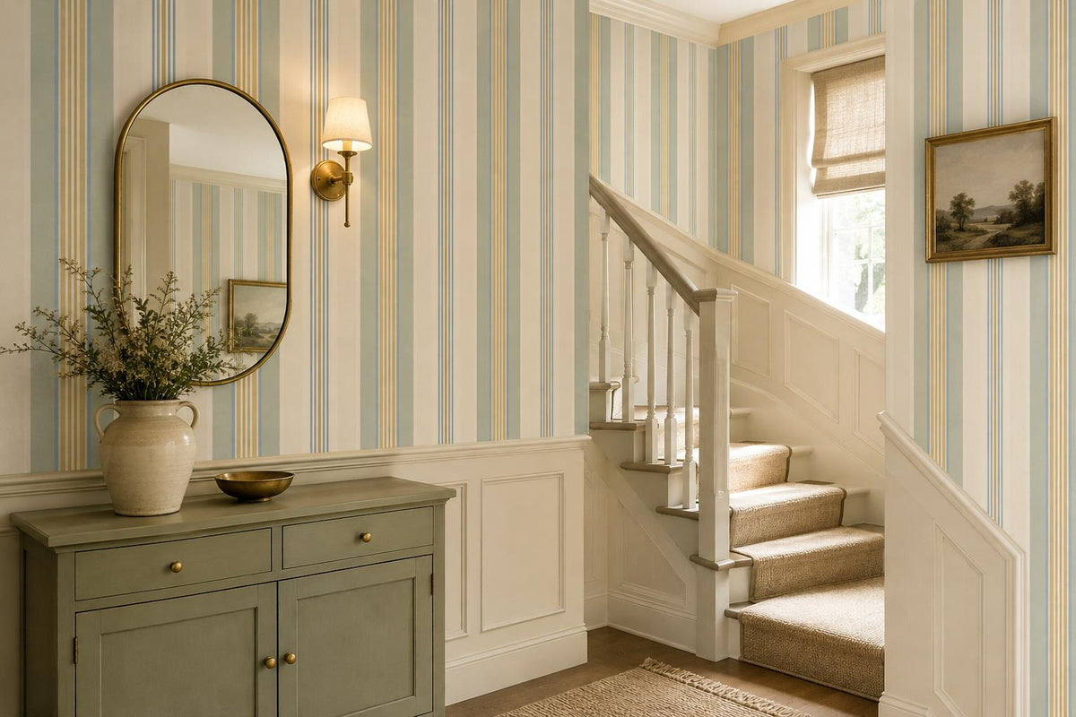 Calm Wide Vertical Stripes Wallpaper Mural - image 1