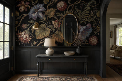 Moody Ornate Flowers and Ferns Wallpaper Mural - image 4