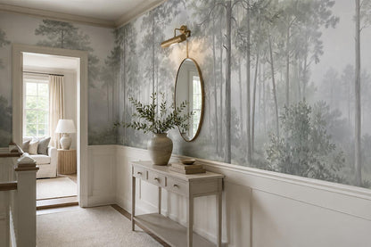 Serene Misty Pine Forest Wallpaper Mural - image 4