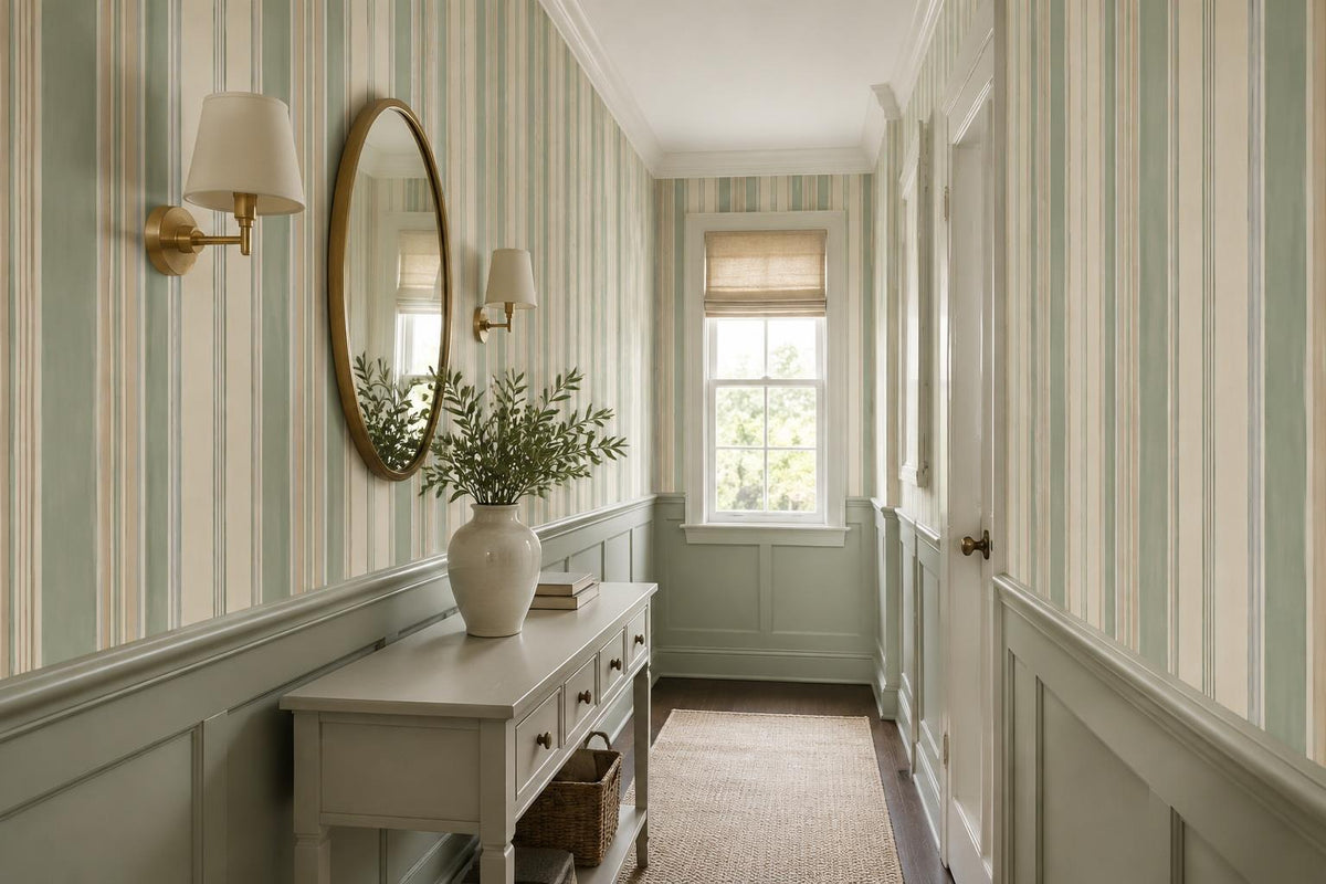 Soft Fine Vertical Stripes Wallpaper Mural - image 3