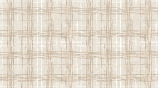 Soft Beige Plaid Weave Wallpaper Mural - image 2