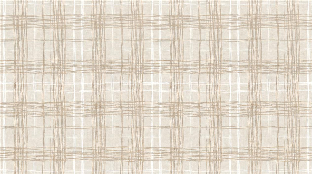 Soft Beige Plaid Weave Wallpaper Mural