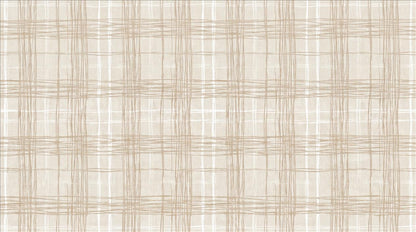 Soft Beige Plaid Weave Wallpaper Mural - image 2