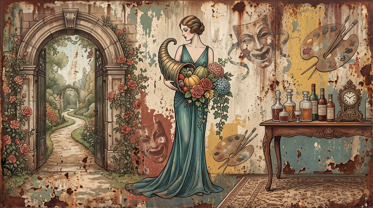 Art Nouveau Woman Artist Studio Wallpaper Mural