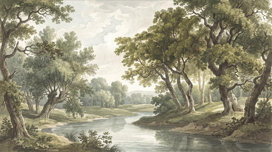 Peaceful River Through Ancient Oaks Wallpaper Mural - image 2