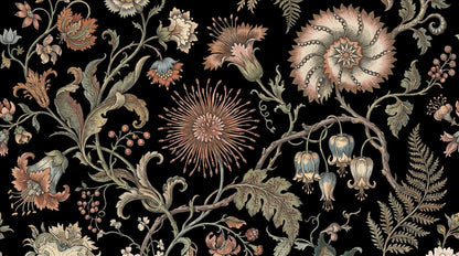 Rich Ornate Botanical Blooms Wallpaper Mural - image 2