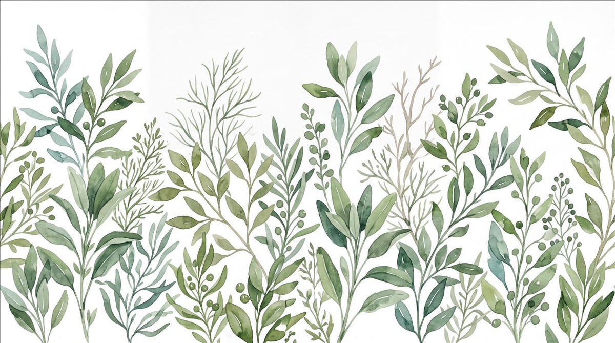 Fresh Green Leafy Border Wallpaper Mural - image 2