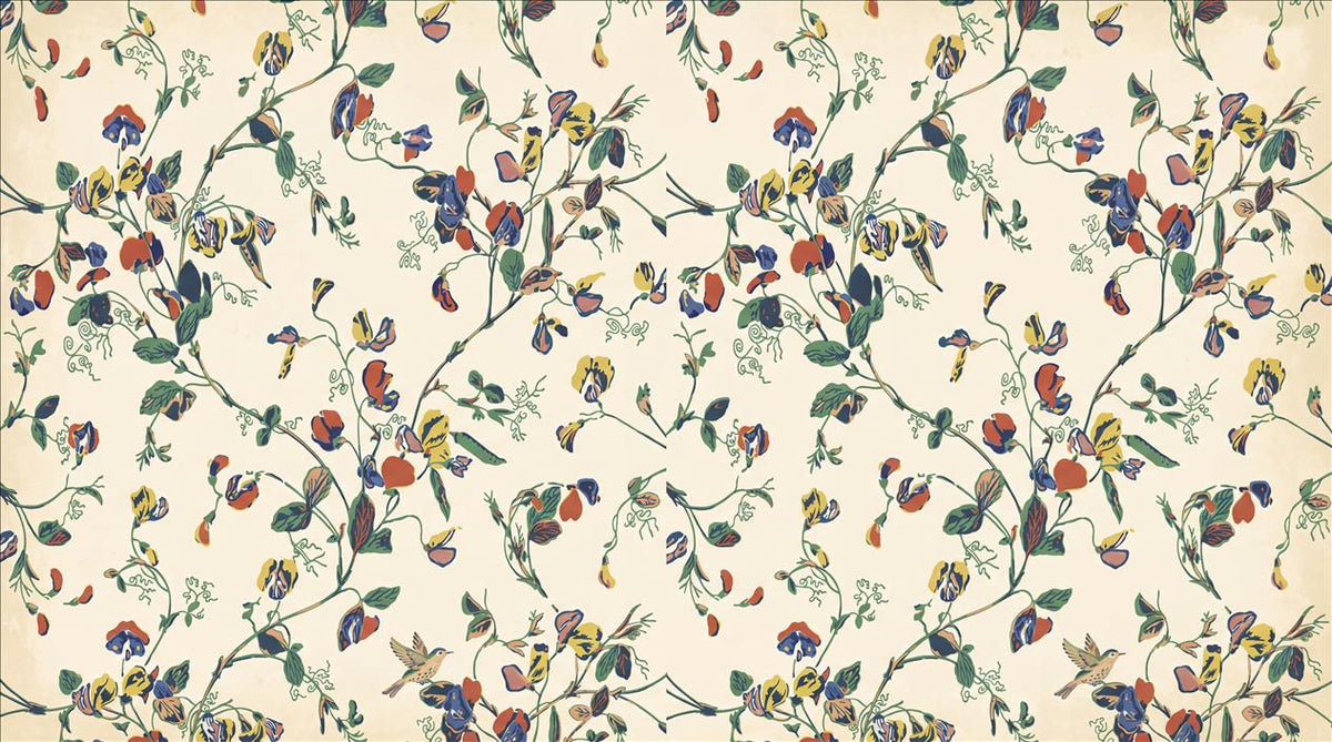 Graceful Birds and Flowering Vines Wallpaper Mural - image 2