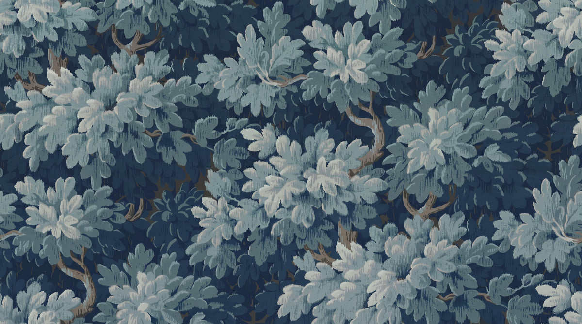 Moody Layered Blue Foliage Wallpaper Mural - image 6