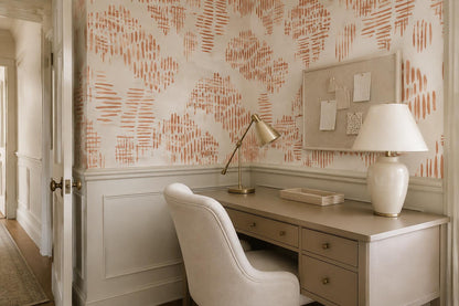 Warm Terracotta Dash Marks Wallpaper Mural - image 4