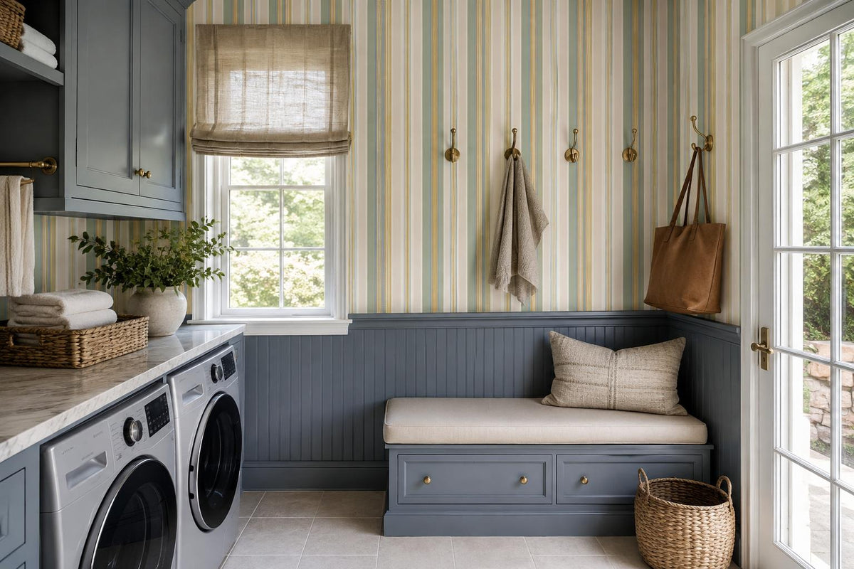 Calm Wide Vertical Stripes Wallpaper Mural - image 3