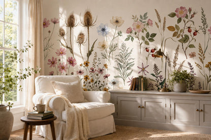 Natural Antique Wildflower Specimens Wallpaper Mural - image 4