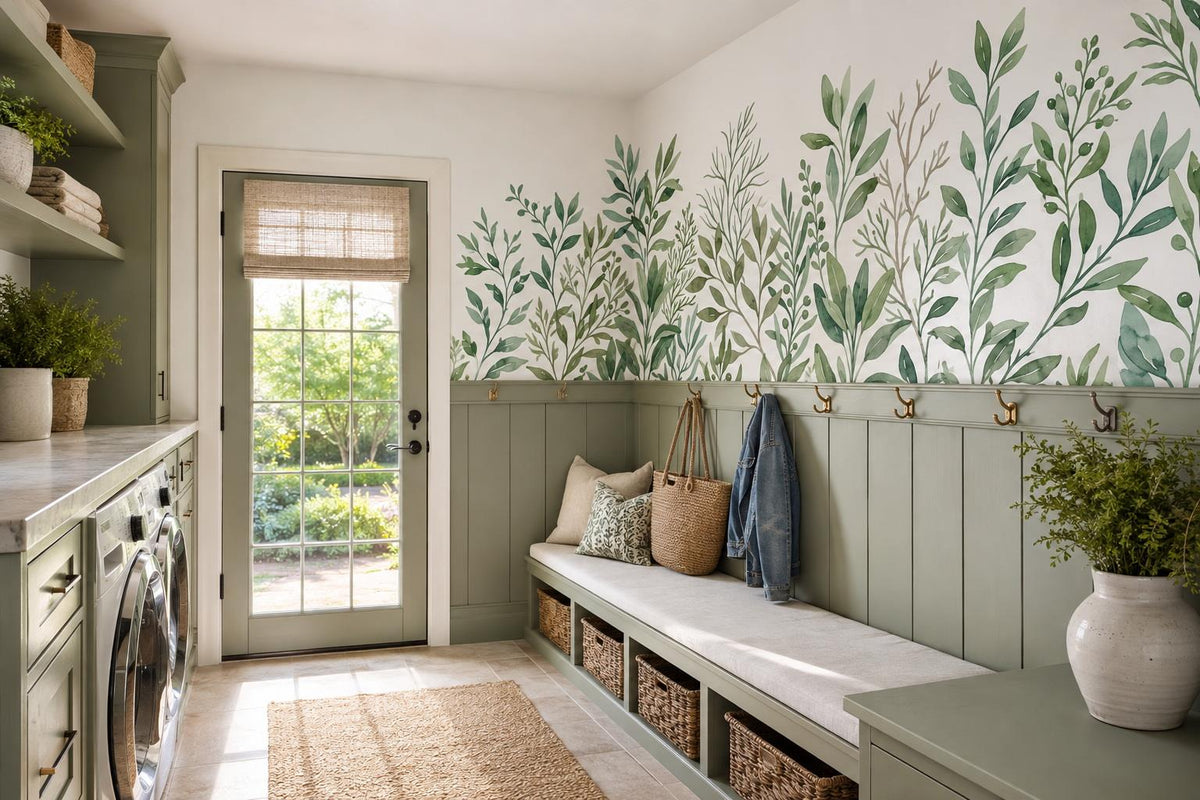 Fresh Green Leafy Border Wallpaper Mural - image 4