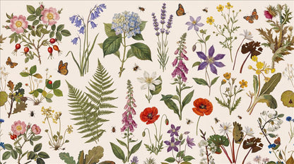 Fresh Pressed Meadow Flowers Wallpaper Mural - image 2