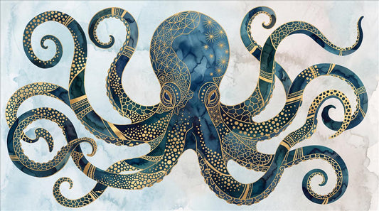 Dramatic Ornate Octopus Wallpaper Mural - image 2