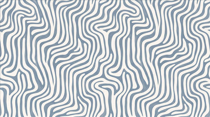 Cool Blue Wavy Stripes Wallpaper Mural - image 2