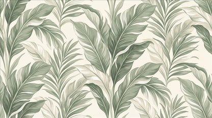 Fresh Green Tropical Leaves Wallpaper Mural - image 2