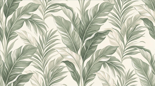 Fresh Green Tropical Leaves Wallpaper Mural - image 2