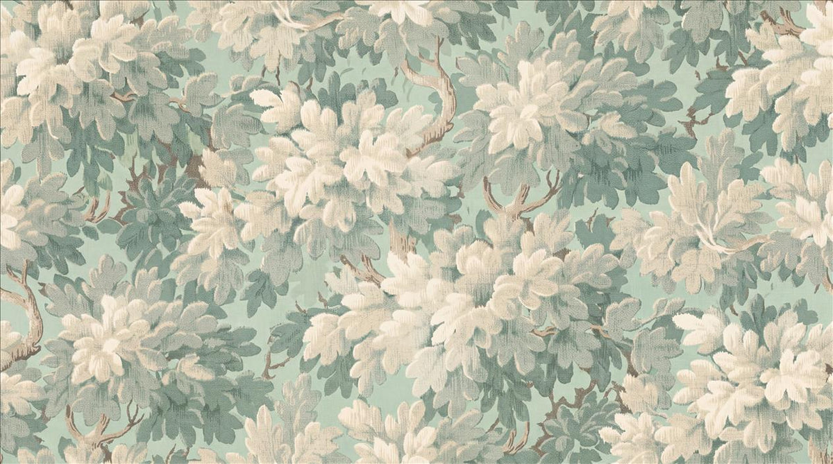 Soft Pale Green Floral Foliage Wallpaper Mural
