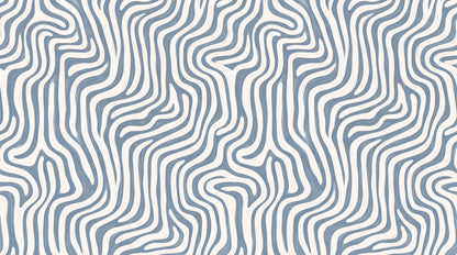 Cool Blue Wavy Stripes Wallpaper Mural - image 6