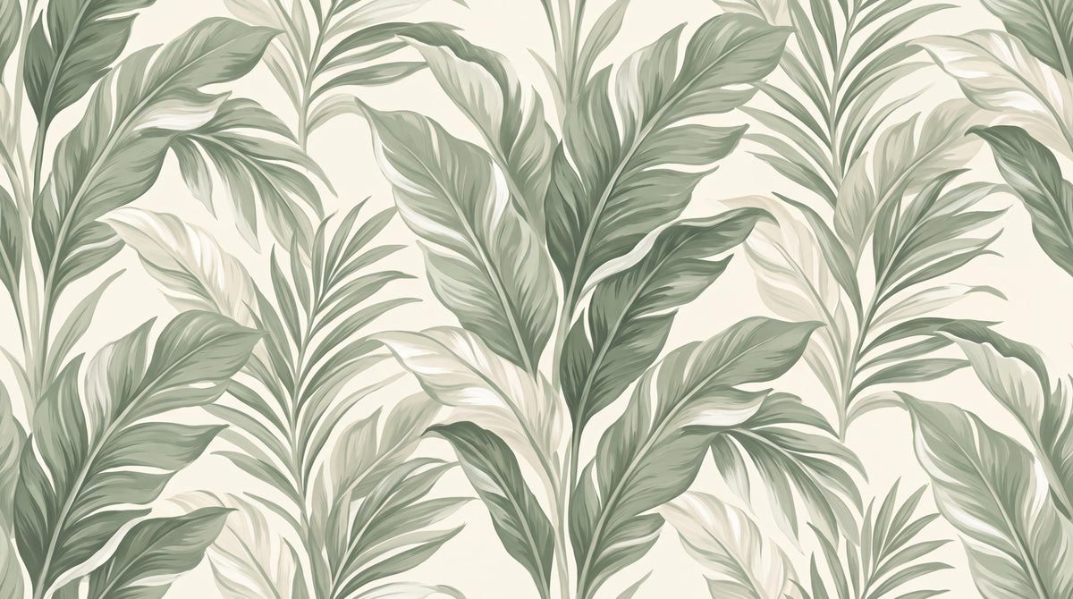 Fresh Green Tropical Leaves Wallpaper Mural - image 6