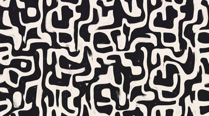 Bold Black Maze Pattern Wallpaper Mural - image 6