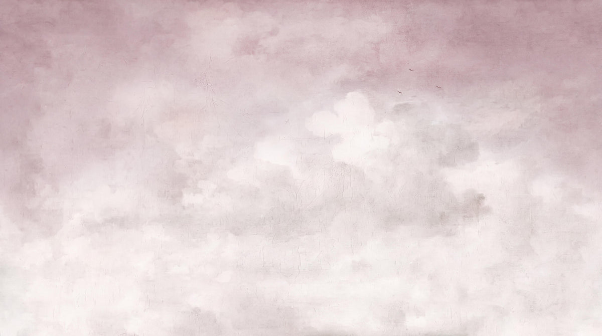 Misty Pink Clouds Wallpaper Mural - room view 4