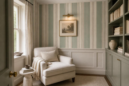 Quiet Muted Vertical Stripes Wallpaper Mural - image 4