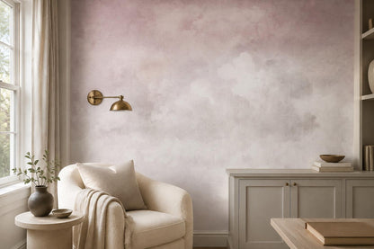 Misty Pink Clouds Wallpaper Mural - room view 2