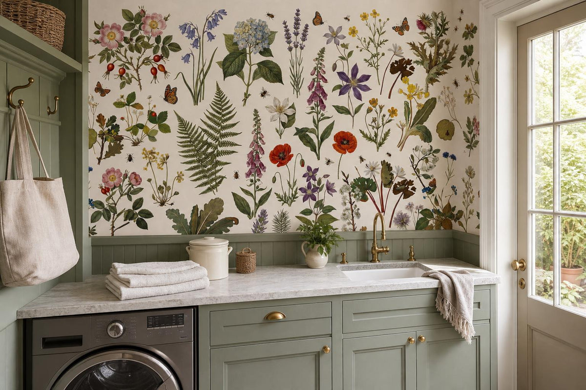 Fresh Pressed Meadow Flowers Wallpaper Mural - image 1