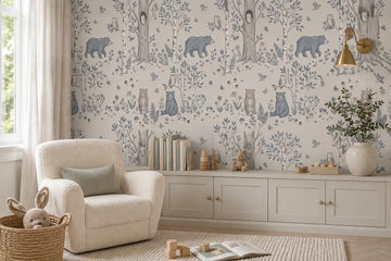 Woodland Bears Nursery Wallpaper Mural