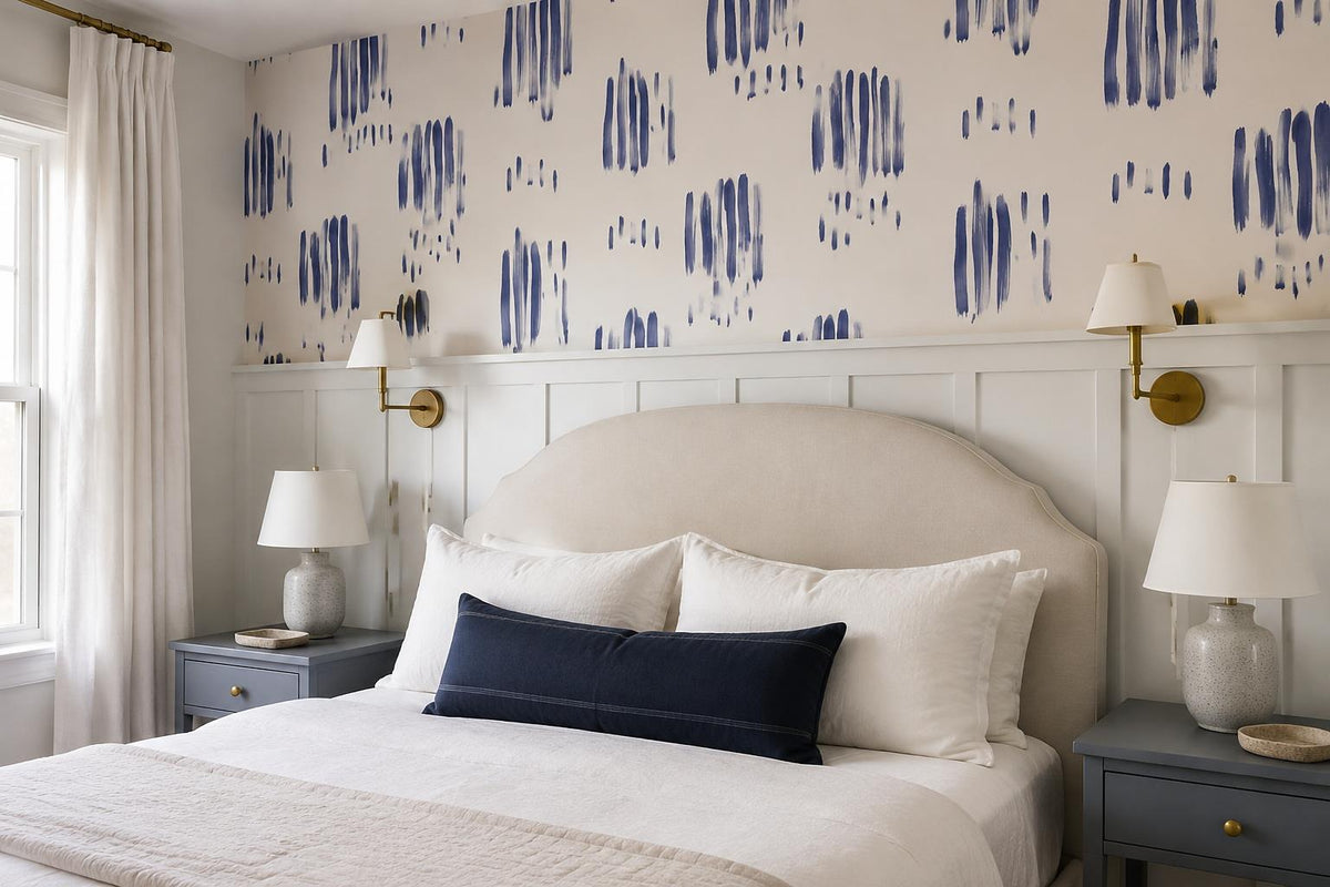 Cool Blue Dash Marks Wallpaper Mural - image 4