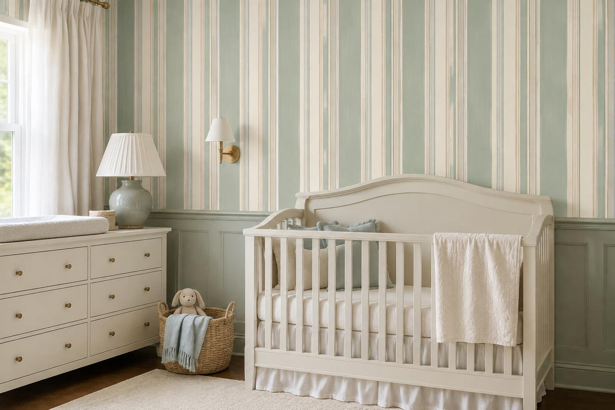 Soft Fine Vertical Stripes Wallpaper Mural - image 4