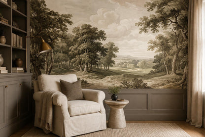 Nostalgic Oak Forest Valley Wallpaper Mural - image 4
