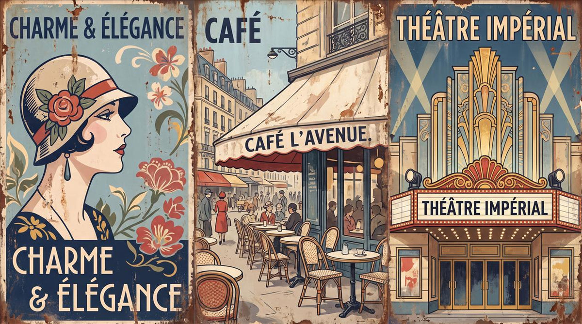 Art Nouveau Paris Cafe Wallpaper Mural - pattern detail