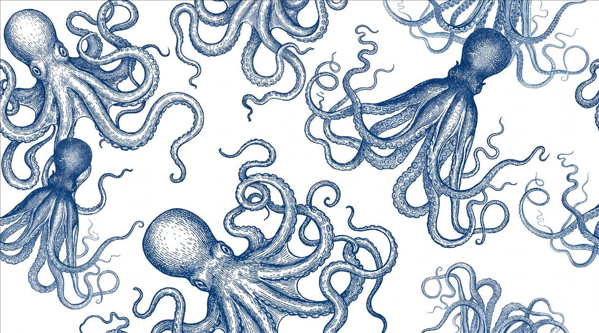 Custom Octopus Line Wallpaper Mural