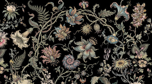Dramatic Ornate Fantasy Flowers Wallpaper Mural - image 2