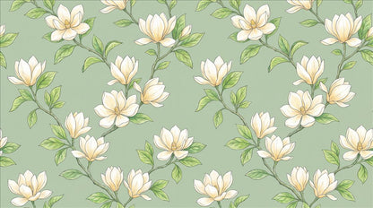 Fresh Magnolia Flowers Wallpaper Mural - image 2