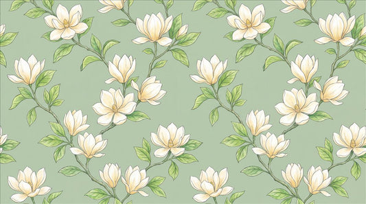 Fresh Magnolia Flowers Wallpaper Mural - image 2
