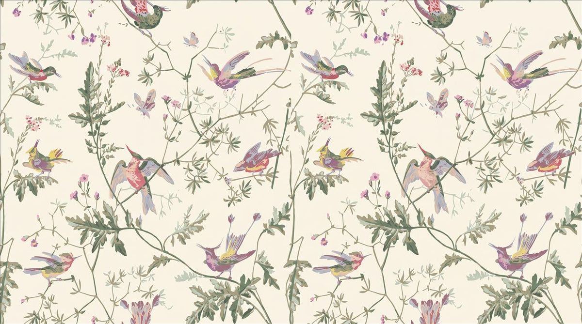 Delicate Hummingbirds and Flowering Vines Wallpaper Mural - image 2