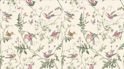 Delicate Hummingbirds and Flowering Vines Wallpaper Mural - image 2