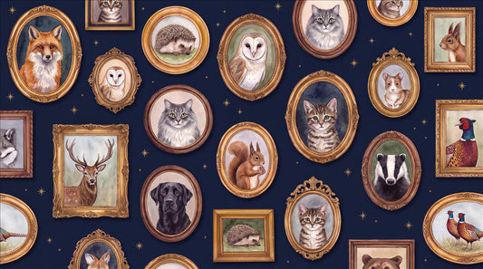 Whimsical Framed Woodland Portraits and Stars Wallpaper Mural - image 2