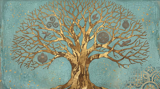 Ornate Gold Tree of Life Wallpaper Mural - image 2
