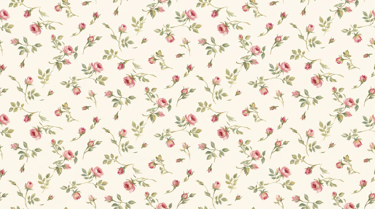 Charming Tiny Rose Sprigs Wallpaper Mural - image 5