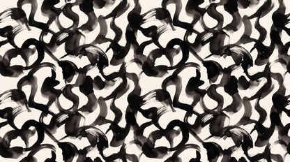 Bold Black Gestural Loops Wallpaper Mural - image 6