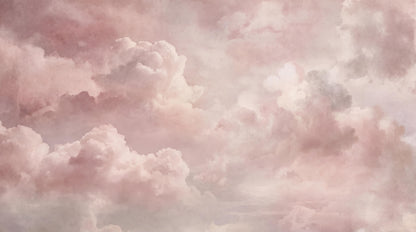 Blush Pink Storm Clouds Wallpaper Mural - room view 4