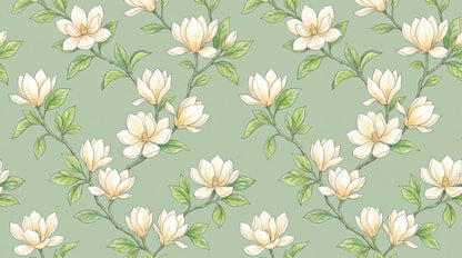 Fresh Magnolia Flowers Wallpaper Mural - image 6